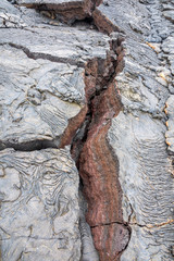 Mesmerizing lava rock formations on Santiago Island, Galapagos Islands, Ecuador