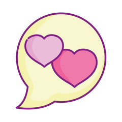 happy valentines day, speech bubble love hearts cartoon