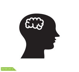 Brain icon vector logo template