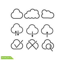 Cloud icon vector logo illustration