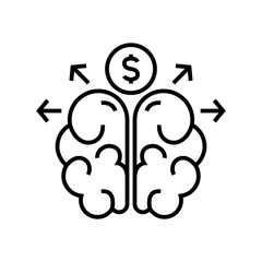 Income planning line icon, concept sign, outline vector illustration, linear symbol.