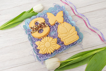 Delicious pastry numbers 8 for the holiday of March.