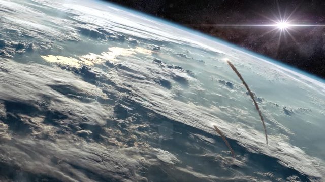 World War Three - Nuclear War Seen From Orbit of Planet Earth