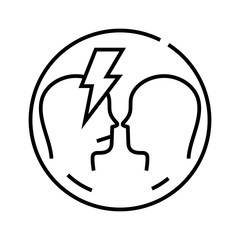 Hard comminications line icon, concept sign, outline vector illustration, linear symbol.