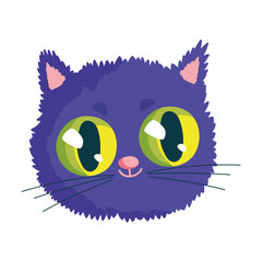 cute cat feline face big eyes cartoon icon design