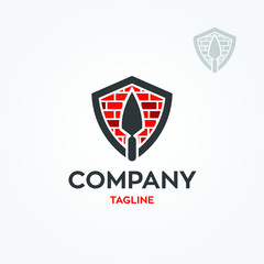 Masonry shield logo vector illustration