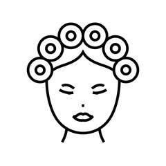 Hair curlers line icon, concept sign, outline vector illustration, linear symbol.