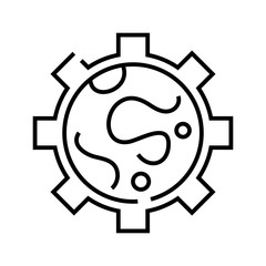 Global company line icon, concept sign, outline vector illustration, linear symbol.