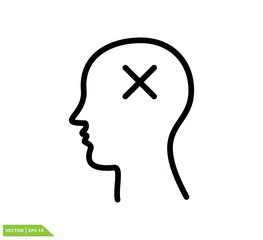 Headache icon vector logo template illustration