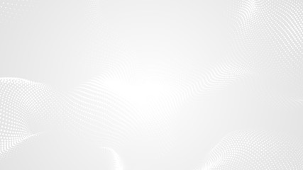 Dot white gray wave light technology texture background. Abstract big data digital concept. 3d rendering.