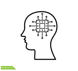 Brain icon vector logo template