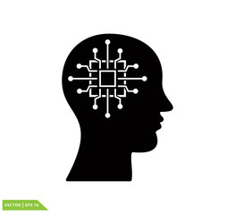 Brain icon vector logo template