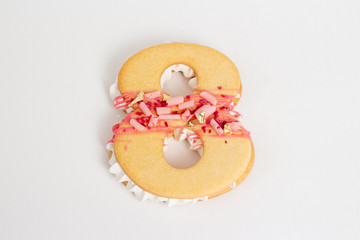 Delicious pastry numbers 8 for the holiday of March.