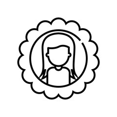 Girl line icon, concept sign, outline vector illustration, linear symbol.