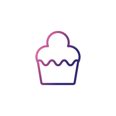 delicious and fresh cupcake,gradient style icon