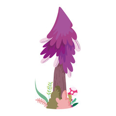 tree bush leaves foliage vegetation nature icon