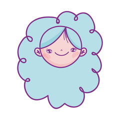 cute girl face cartoon character icon