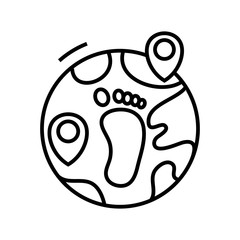 Human footprint line icon, concept sign, outline vector illustration, linear symbol.