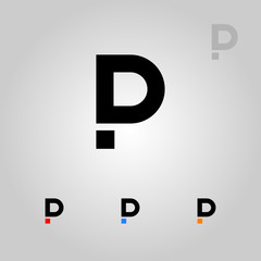 Letter P and D combined logo template