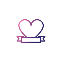 cute heart, gradient style icon