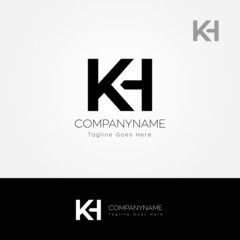 KH, K and H, K H letters logo vector template