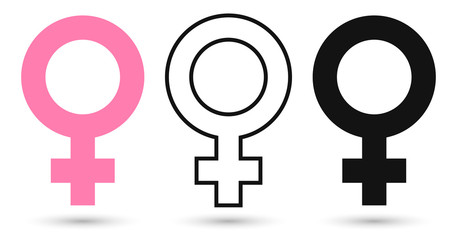 Female gender symbols, icons design template, vector illustration