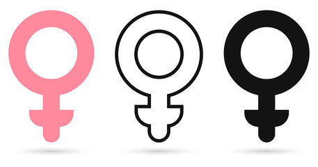 Female gender symbols, icons design template, vector illustration