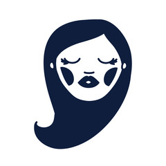 young woman head avatar character