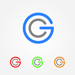 Letter CG or GC logo vector illustration