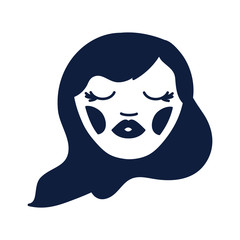 young woman head avatar character