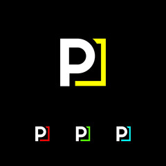 Letter P logo iconic vector image