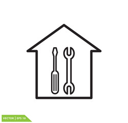 Home repair icon vector logo template