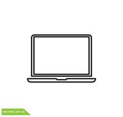 Laptop icon vector logo template