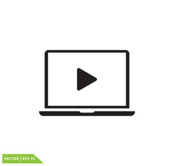 Laptop icon vector logo template