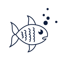 fish sea animal isolated icon