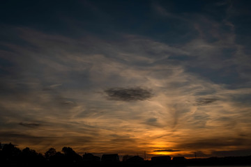 Sunset at low tide on Drakes Island looking into Wells Harbor - Wells, Maine.