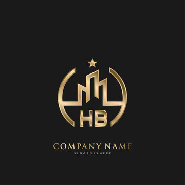 HB Initial Letter Real Estate Luxury house Logo Vector for Business, Building, Architecture