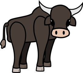 vector illustration of an ox