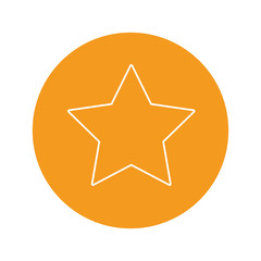 star icon over orange cirle and white background