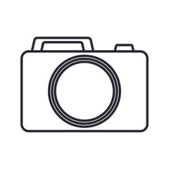 photographic camera icon over white background