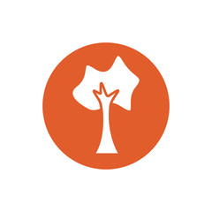 tree plant nature block style icon