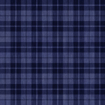 Seamless Pattern Background Of Blue Plaid Fabric Texture, Can Be Tiled