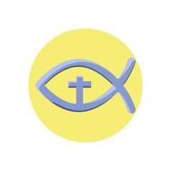 Ichthys Jesus Fish, block style icon