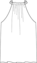 Womens Top Fashion Flat Sketch Template vector