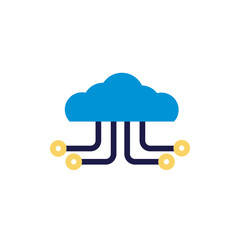 cloud computing with lines network lineal color style