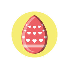 easter egg with hearts design, block style