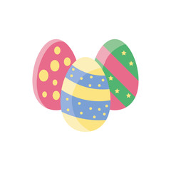colorful easter eggs, flat style icon