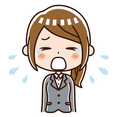 Obraz premium 大泣きするビジネスウーマン