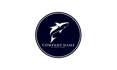 Shark simple illustration silhouette vector logo