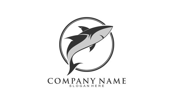 Shark simple illustration vector logo design
